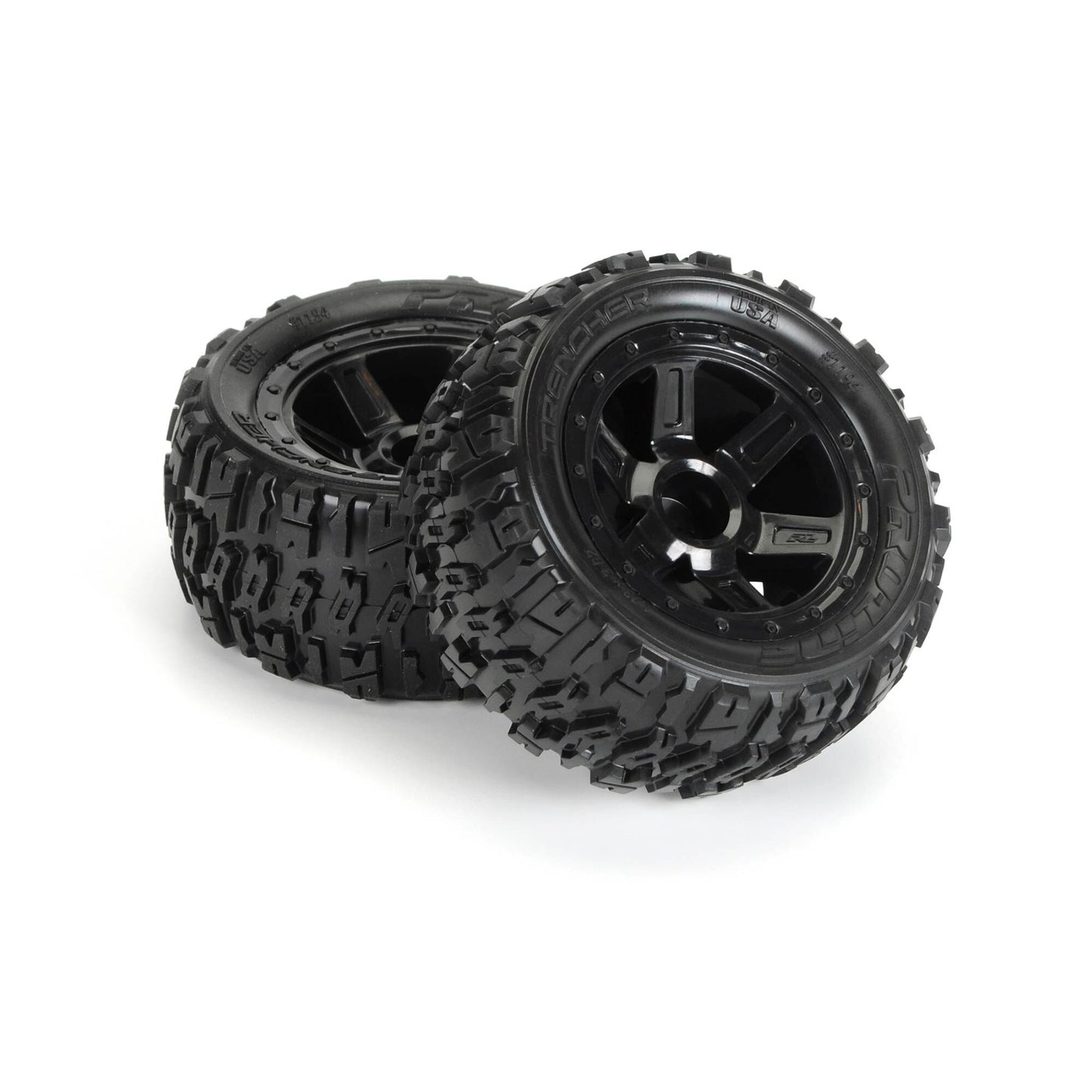 1/16 Pro-Line Trencher M2 Fr/Rr 2.2" Tires Mounted 12mm Blk Desperado (2)