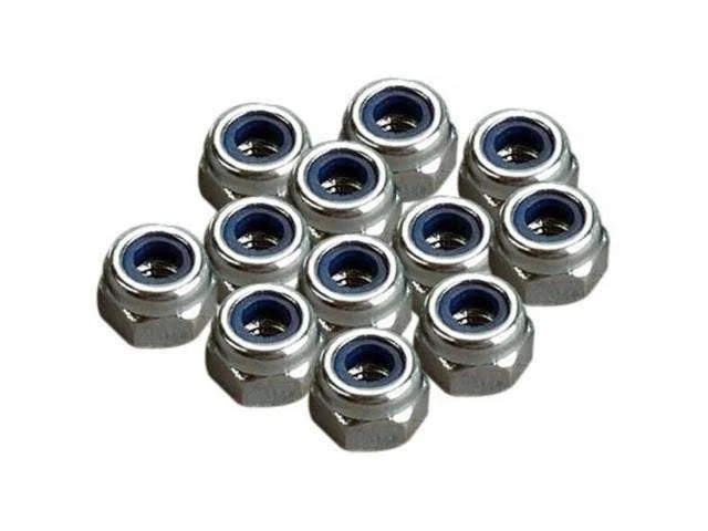 2745 3 mm flanged chrome nylon locking nuts