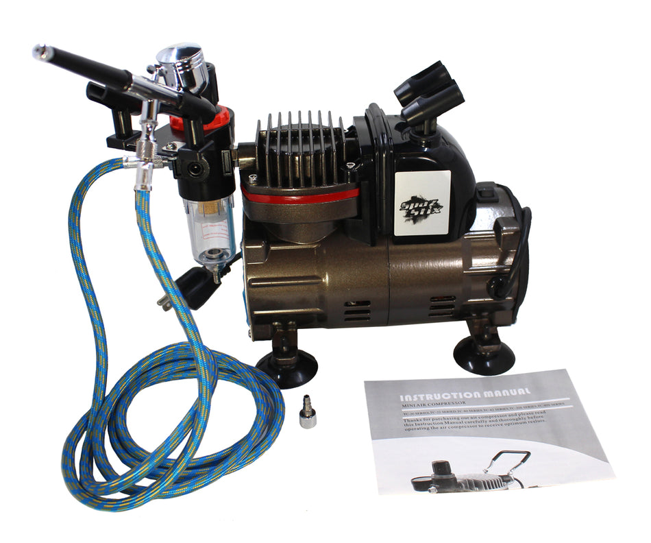 Dual Action Gravity Feed Airbrush & Air Compressor Combo