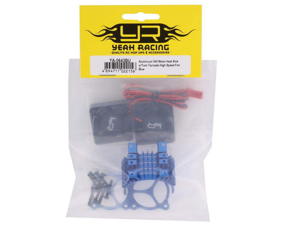 Yeah Racing Aluminum 540/550 Motor Heat Sinkw/Twin Tornado Fans